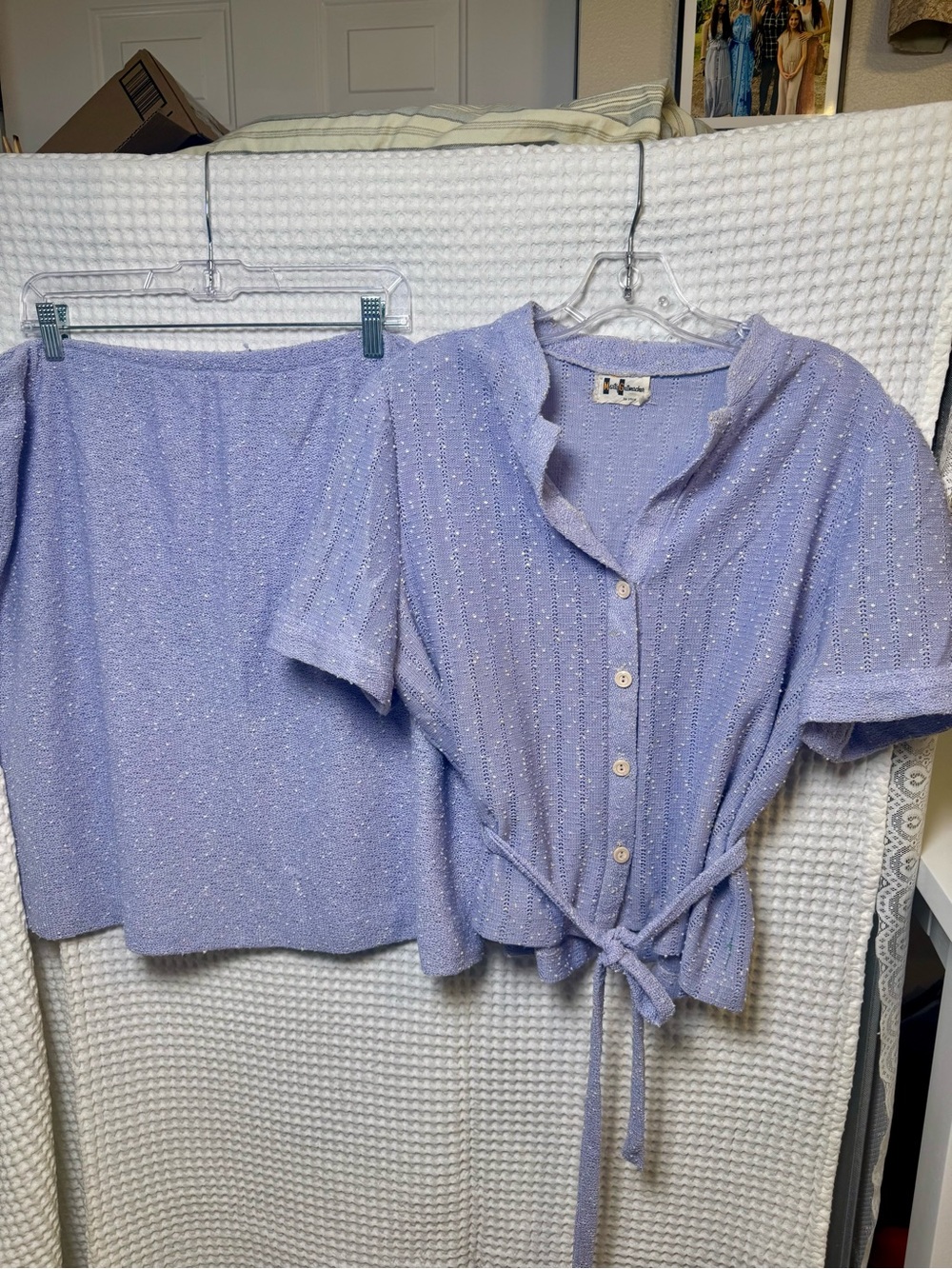 Vintage 60’s 70’s Marty Gutmacher Knit Skirt Set in Lavender Periwinkle